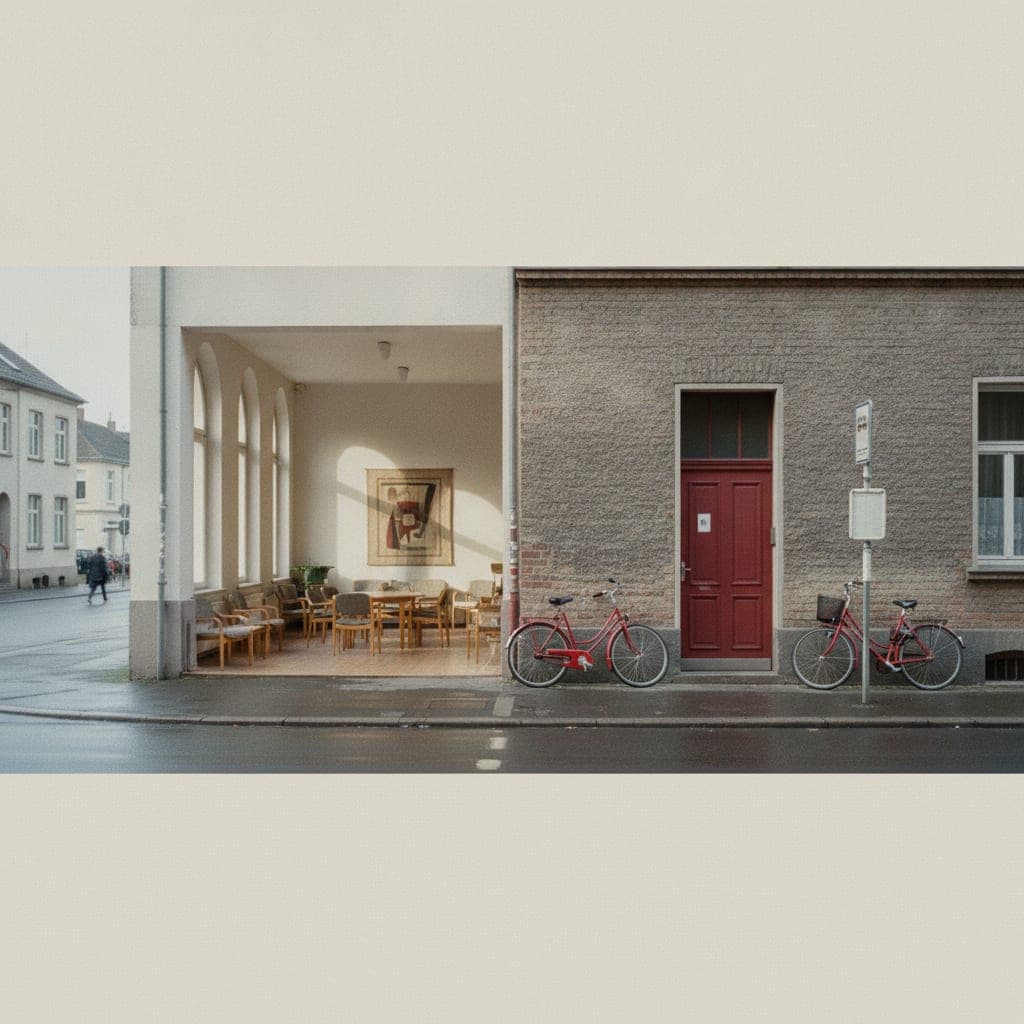 Strassenzug im Ruhrgebiet am späten Nachmittag